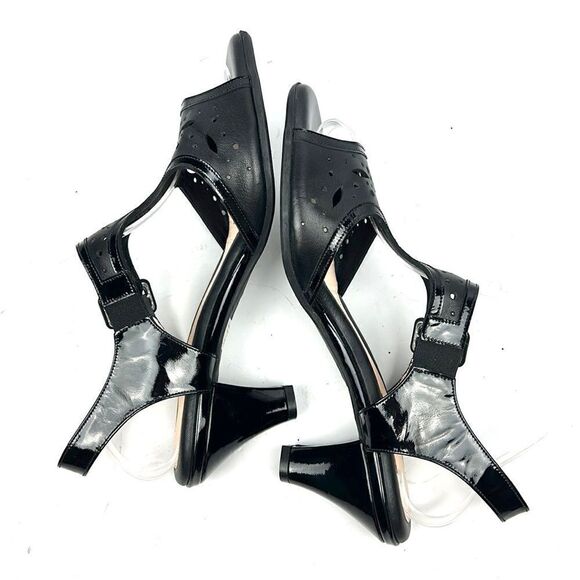 New BeautiFeel Adele Black Leather Patent Leather Heeled Sandal EUR 42 US 11 - Picture 6 of 16